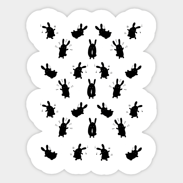 Cute Bunny Rabbit Pattern Sticker by knoxusdesigns
